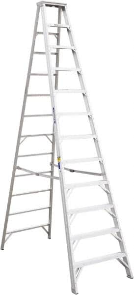 11-Step Aluminum Step Ladder: Type IAA, 375 lb Capacity, 12' High MPN:412