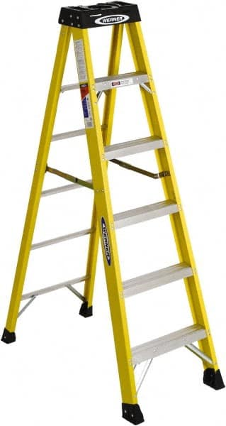 5-Step Fiberglass Step Ladder: Type IA, 300 lb Capacity, 6' High MPN:6106