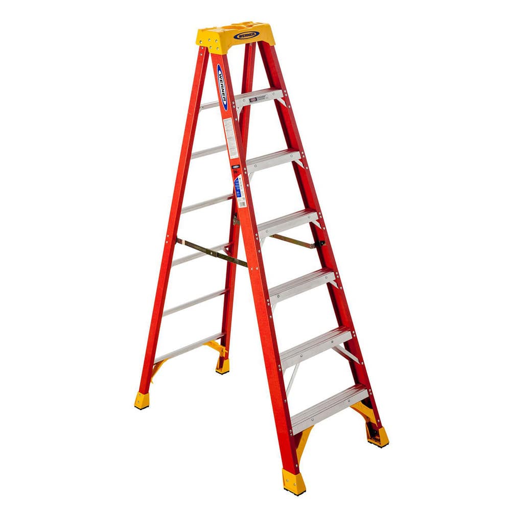 6-Step Fiberglass Step Ladder: Type IA, 300 lb Capacity, 7' High MPN:6207