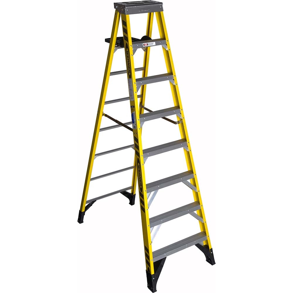 8-Step Fiberglass Step Ladder: Type IAA, 375 lb Capacity, 8' High MPN:7308S