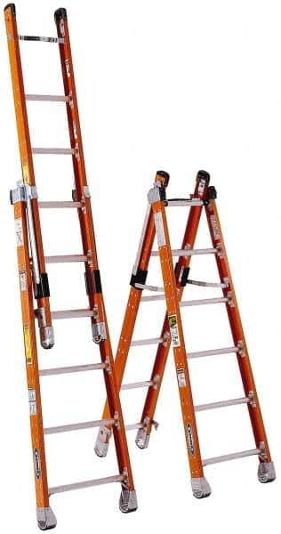 7-Step Fiberglass Folding Step Ladder: Type IAA, 375 lb Capacity, 7' High MPN:7807