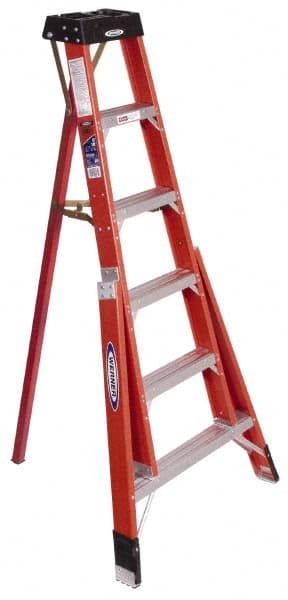 6-Step Fiberglass Step Ladder: Type IA, 6' High MPN:FTP6206