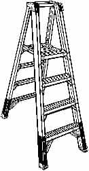 6-Step Fiberglass Ladder Platform: 375 lb Capacity, 15