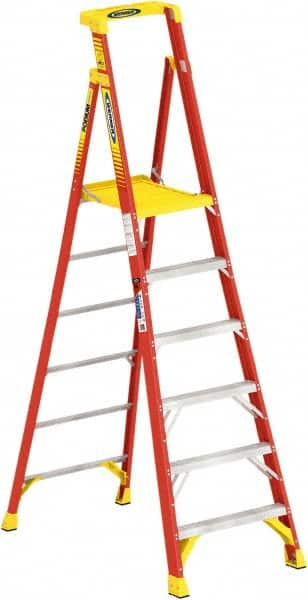 6-Step Fiberglass Step Ladder: Type IA, 6' High MPN:PD6206