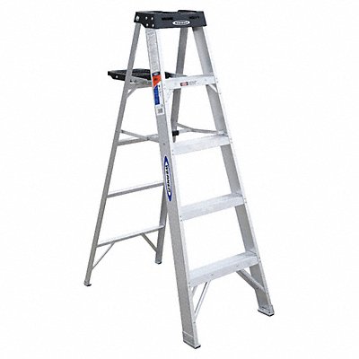 Stepladder Aluminum 5 ft H 300 lb Cap. MPN:375