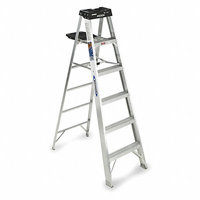 Stepladder Aluminum 6 ft H 300 lb Cap. MPN:376