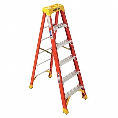 Stepladder Fiberglass 6 ft H 300 lb Cap MPN:6206