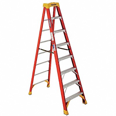 Stepladder Fiberglass 8 ft H 300 lb Cap MPN:6208