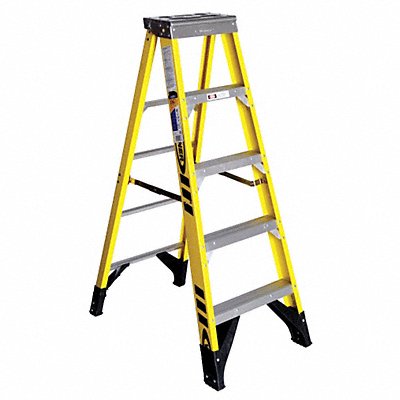 Stepladder Fiberglass 5 ft H 375 lb Cap MPN:7305