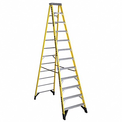 Stepladder Fiberglass 12 ft H 375 lb Cap MPN:7312