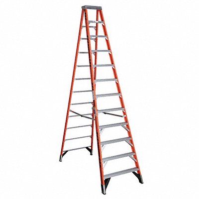 Stepladder Fiberglass 12 ft H 375 lb Cap MPN:7412