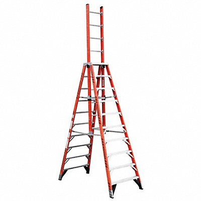 Trestle Extension Ladder Fbrglss 10ft IA MPN:E7410