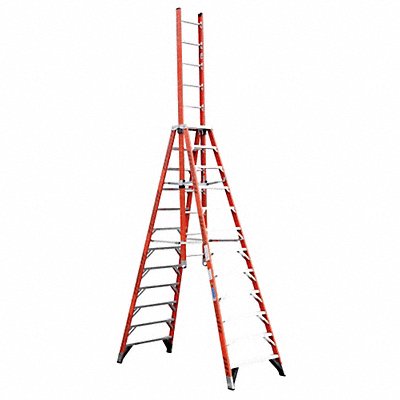 Trestle Extension Ladder Fbrglss 12ft IA MPN:E7412