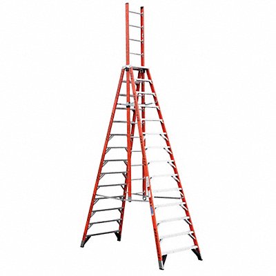 Trestle Extension Ladder Fbrglss 14ft IA MPN:E7414