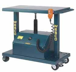 Mobile Electric Lift Table: 2,000 lb Capacity, 30-1/2 to 47-1/2