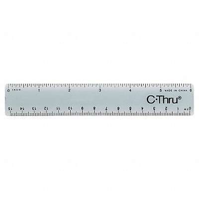 Ruler Plastic Lined 16ths 6in Smoky Gray MPN:KT-40