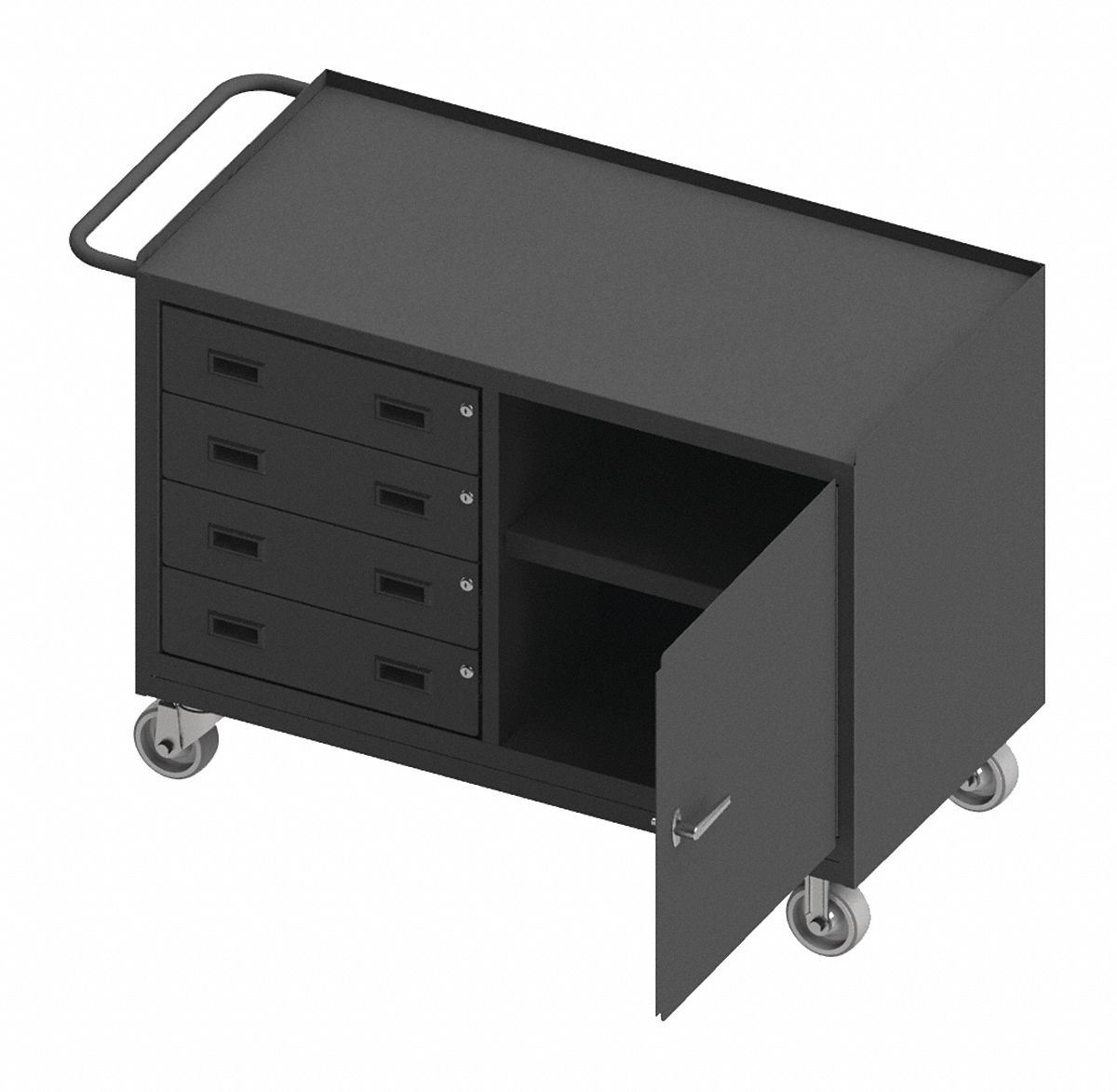 Mobile Cabinet Bench Steel 48 W 24 D MPN:3401NVS-5PU-95W