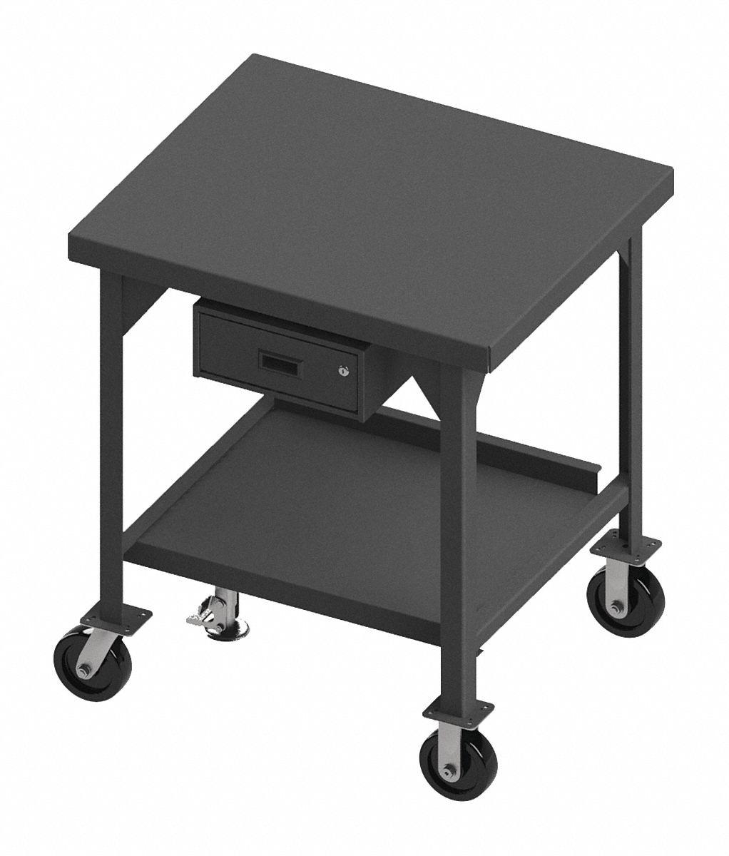 Mobile Workbench Steel 48 W 30 D MPN:HDWBMFL-3048-6PH-177-95W