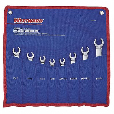 Flare Nut Wrench Set 8 Pieces 6 Pts MPN:4YR29