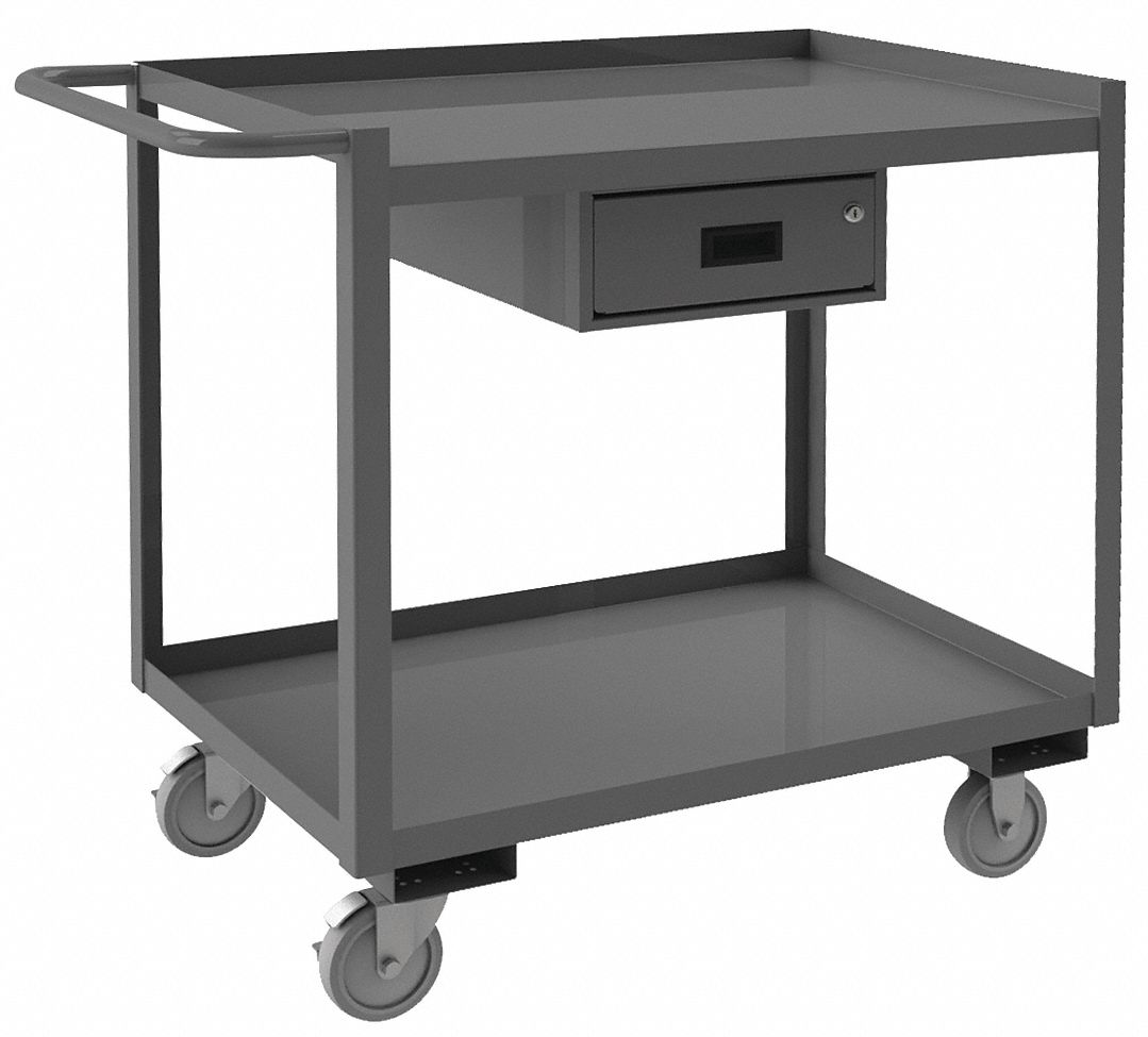 Mobile Wrkstion Steel 36 L 24 W 2 Shelf MPN:RSC-2436-2-1DR-95W