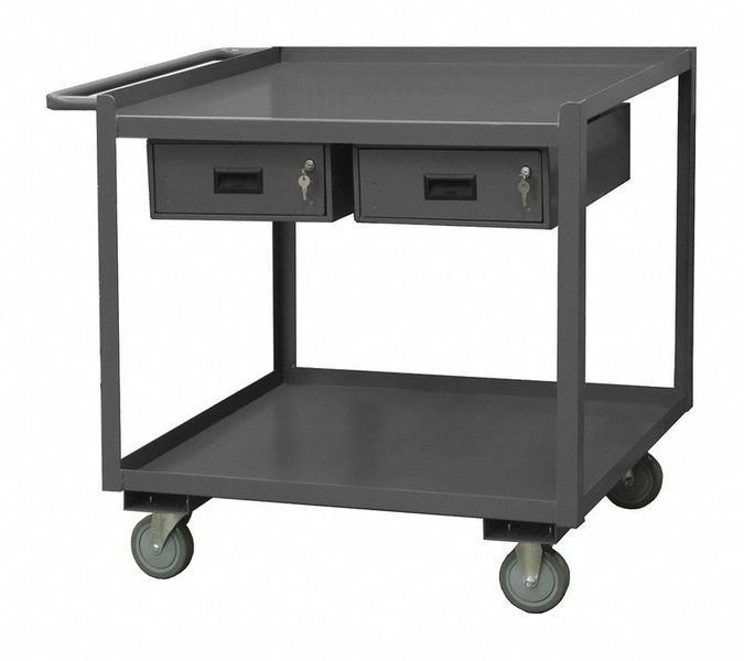 Mobile Wrkstion Steel 36 L 24 W 2 Shelf MPN:RSC-2436-2-2DR-95W