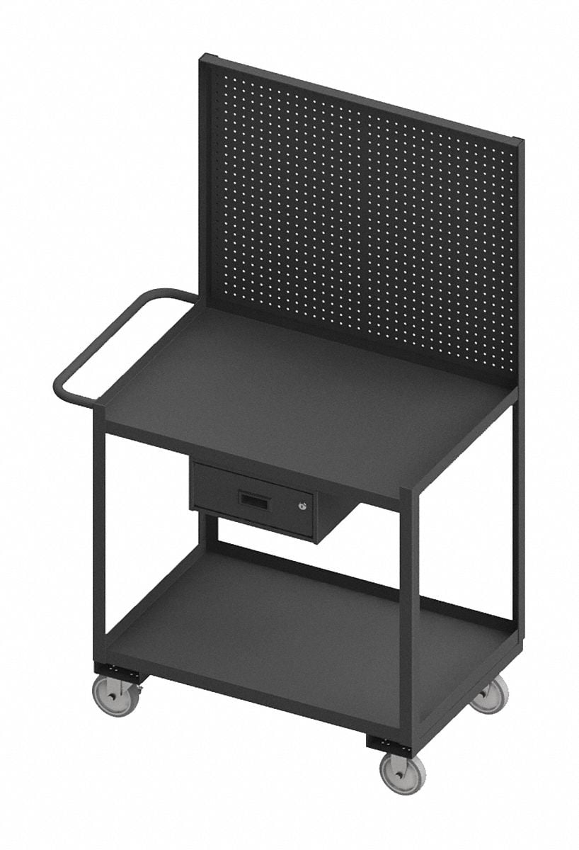 Mobile Wrkstion Steel 36 L 24 W 2 Shelf MPN:RSC-2436-2-PB-1DR-95W