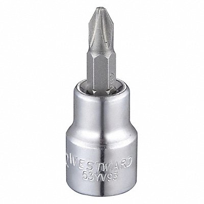 Socket Bit Steel 3/8 in TpSz #2 MPN:53YV93