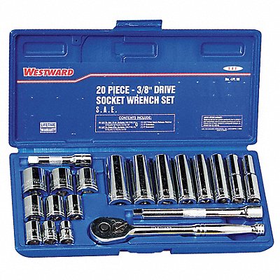 Socket Wrench Set SAE 3/8 in Dr 20 pc MPN:4PL98