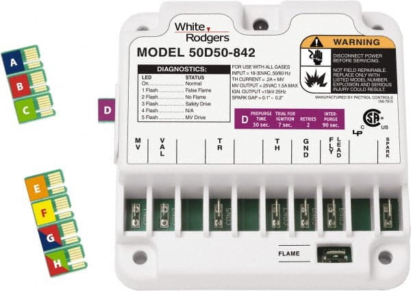 24 VAC, 0.25 Amp, Universal Direct Spark Ignition Control MPN:50D50-842