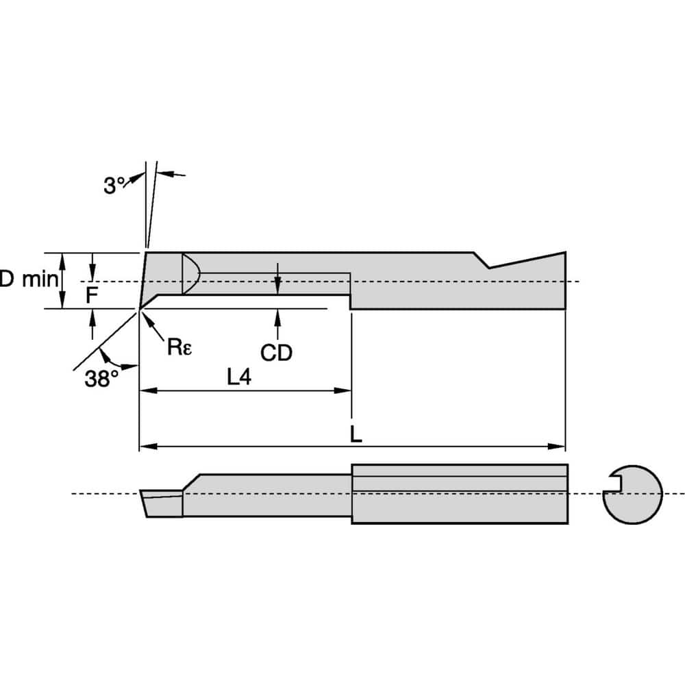 Micro Boring Boring Bar:  Fine Grain Solid Carbide MPN:2836473