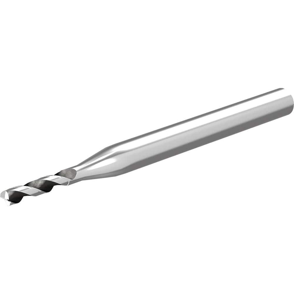 Corner Radius End Mill: 1.5 mm Dia, 6 mm LOC, 0.2 mm Radius, 2 Flutes, Solid Carbide MPN:6853516