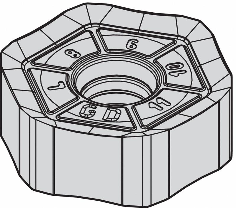 Hex Milling Insert 6.80mm Carbide MPN:HNPJ0704ANSNGD