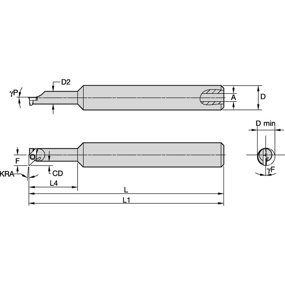 Indexable Boring Bars, Minimum Bore Diameter (Decimal Inch): 0.5150 , Maximum Bore Depth (Decimal Inch): 1.5000 , Maximum Bore Depth (Inch): 1-1/2  MPN:2828281