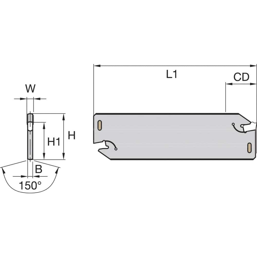 Indexable Cut-Off Blades, End Type: Double-Ended , Cutting Direction: Neutral , Hand: Neutral , Blade Height (mm): 26.00 , Blade Width (mm): 4.10  MPN:2021641