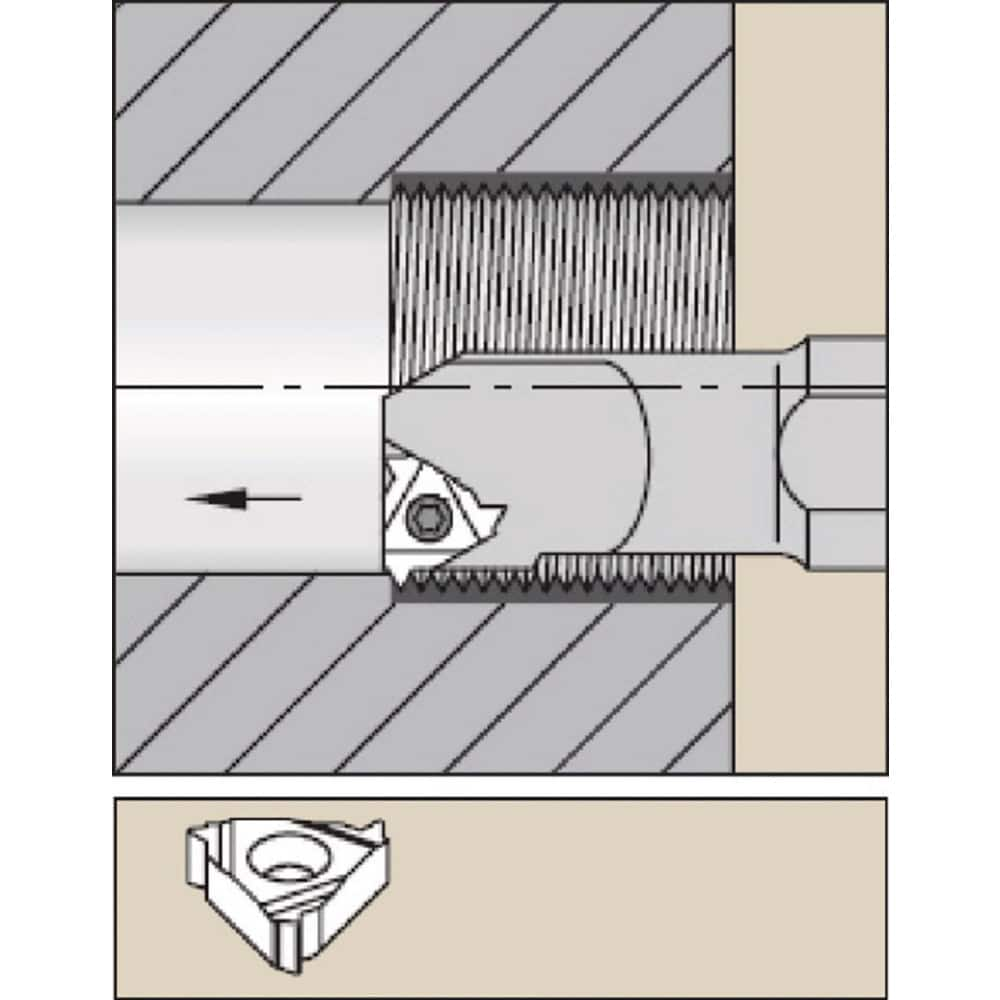 Indexable Threading Toolholders, Thread Type: Internal , Hand of Holder: Right Hand , Compatible Insert Size Code: 3 , Shank Width/Diameter (mm): 20.00  MPN:2009609