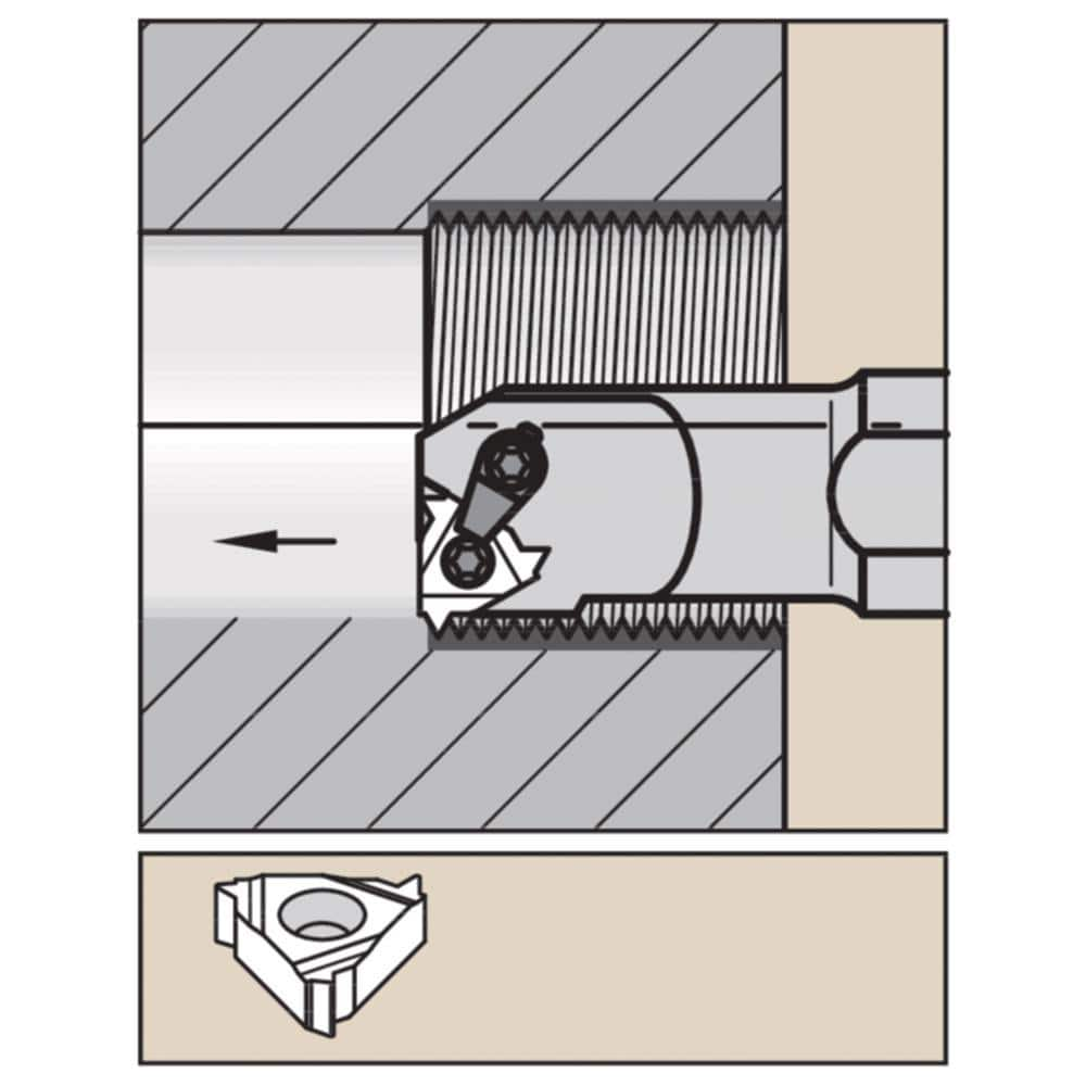 Indexable Threading Toolholders, Thread Type: Internal , Hand of Holder: Right Hand , Shank Width/Diameter (Decimal Inch): 0.7500  MPN:2968597