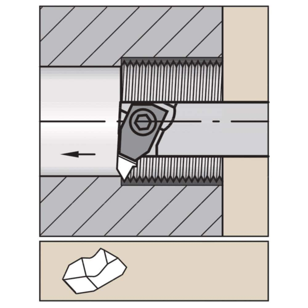 Indexable Threading Toolholders, Thread Type: Internal , Hand of Holder: Right Hand , Shank Width/Diameter (Decimal Inch): 0.5000  MPN:3632119