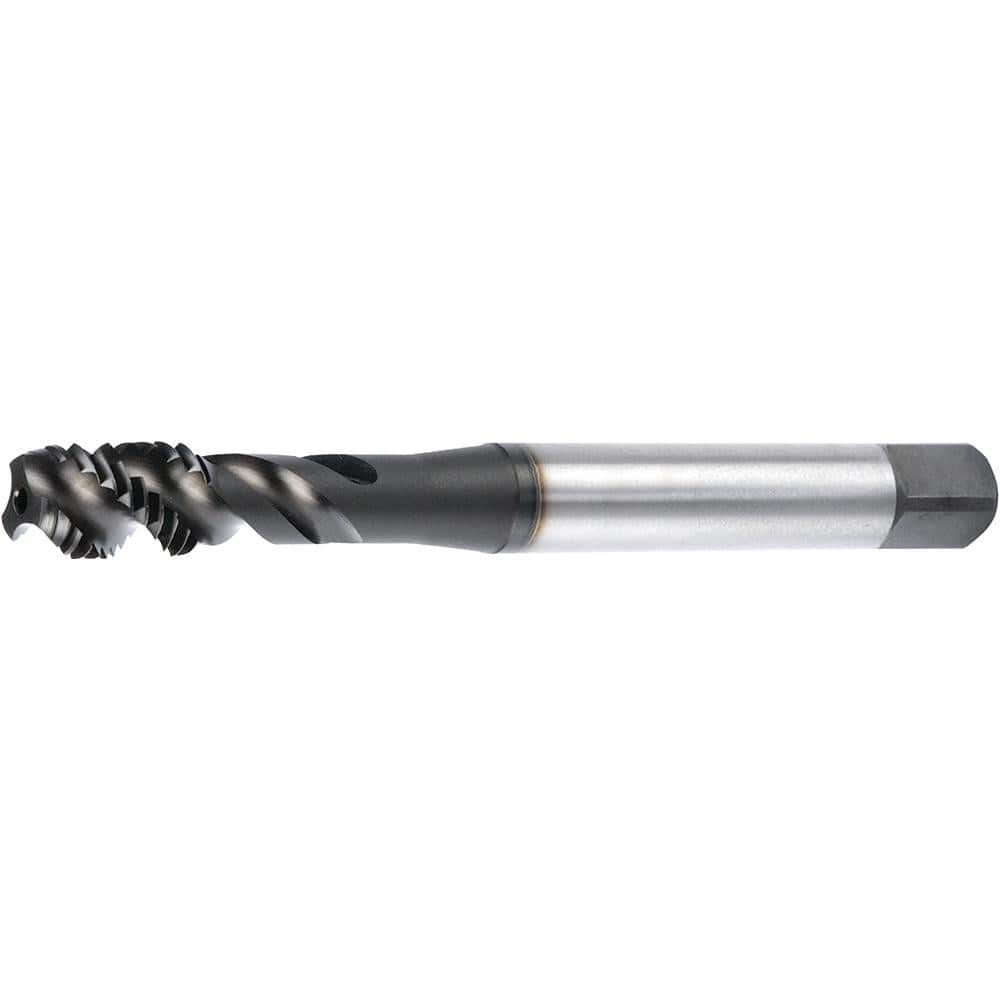 Spiral Flute Tap: M5x0.8 Metric, 3 Flutes, Bottoming, 6HX Class of Fit, Powdered Metal, TiCN Coated MPN:4153955