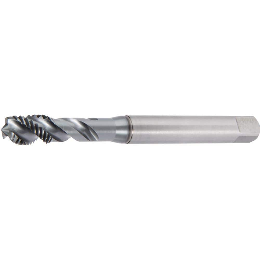 Spiral Flute Tap: M3x0.5 Metric, 3 Flutes, Modified Bottoming, 6H Class of Fit, Powdered Metal, TiAlN/MoS2 Coated MPN:4158471