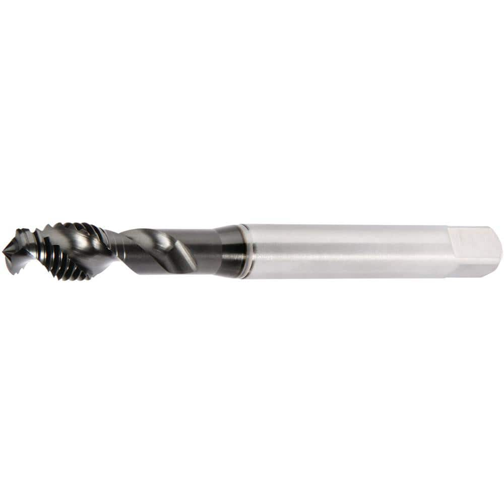 Spiral Flute Tap: M8x1.25 Metric, 2 Flutes, Modified Bottoming, 6H Class of Fit, Powdered Metal, DLC Coated MPN:4160058