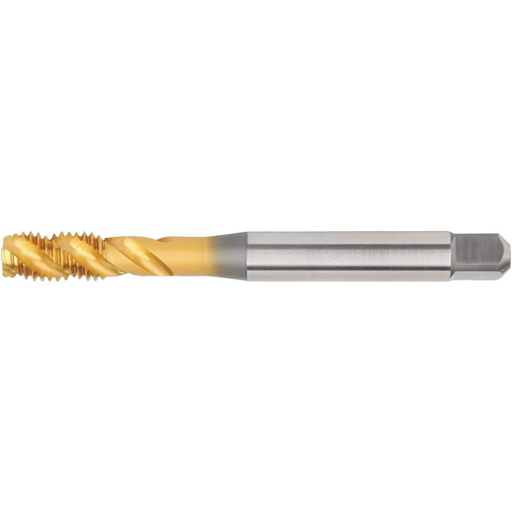Spiral Flute Tap: 7/8-9 UNC, 4 Flutes, Modified Bottoming, 2B Class of Fit, High Speed Steel, TiN Coated MPN:5472629