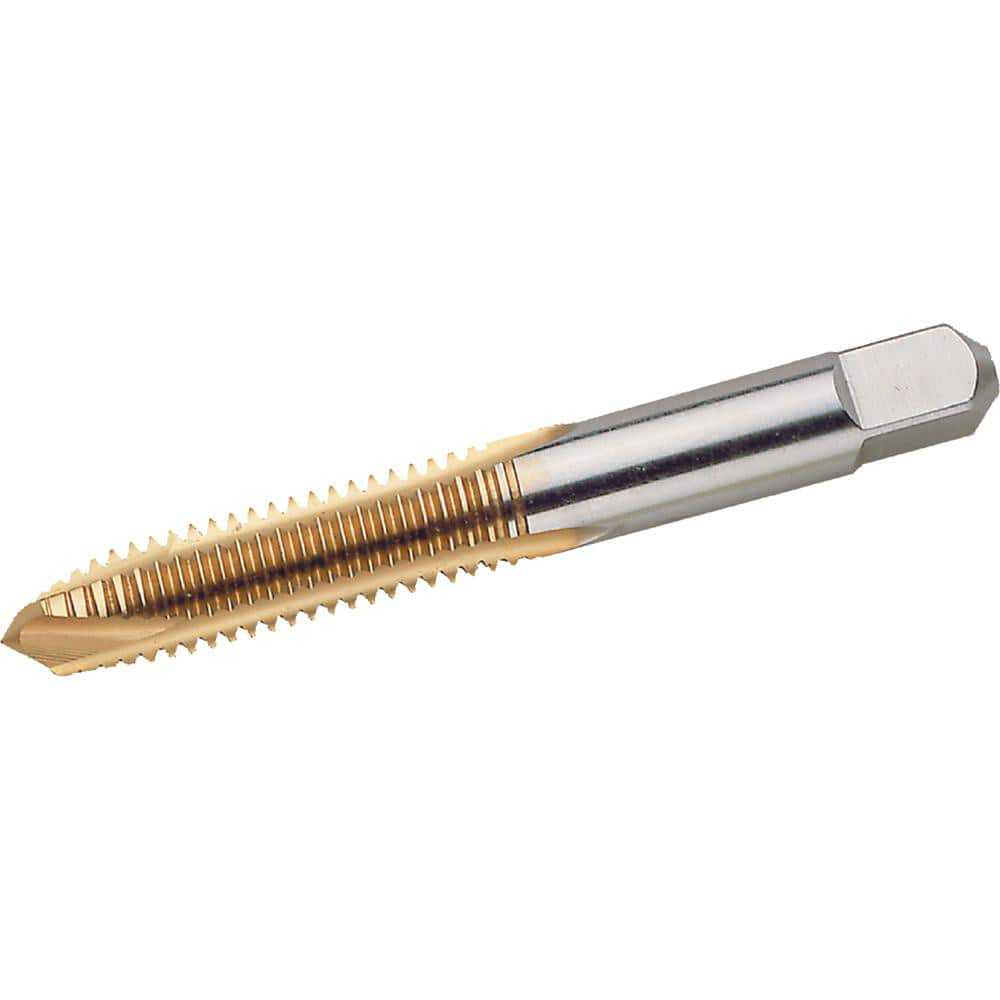 Spiral Point Tap: #12-24 UNC, 2 Flutes, Plug Chamfer, 2B/3B Class of Fit, High-Speed Steel, TiN Coated MPN:2746889