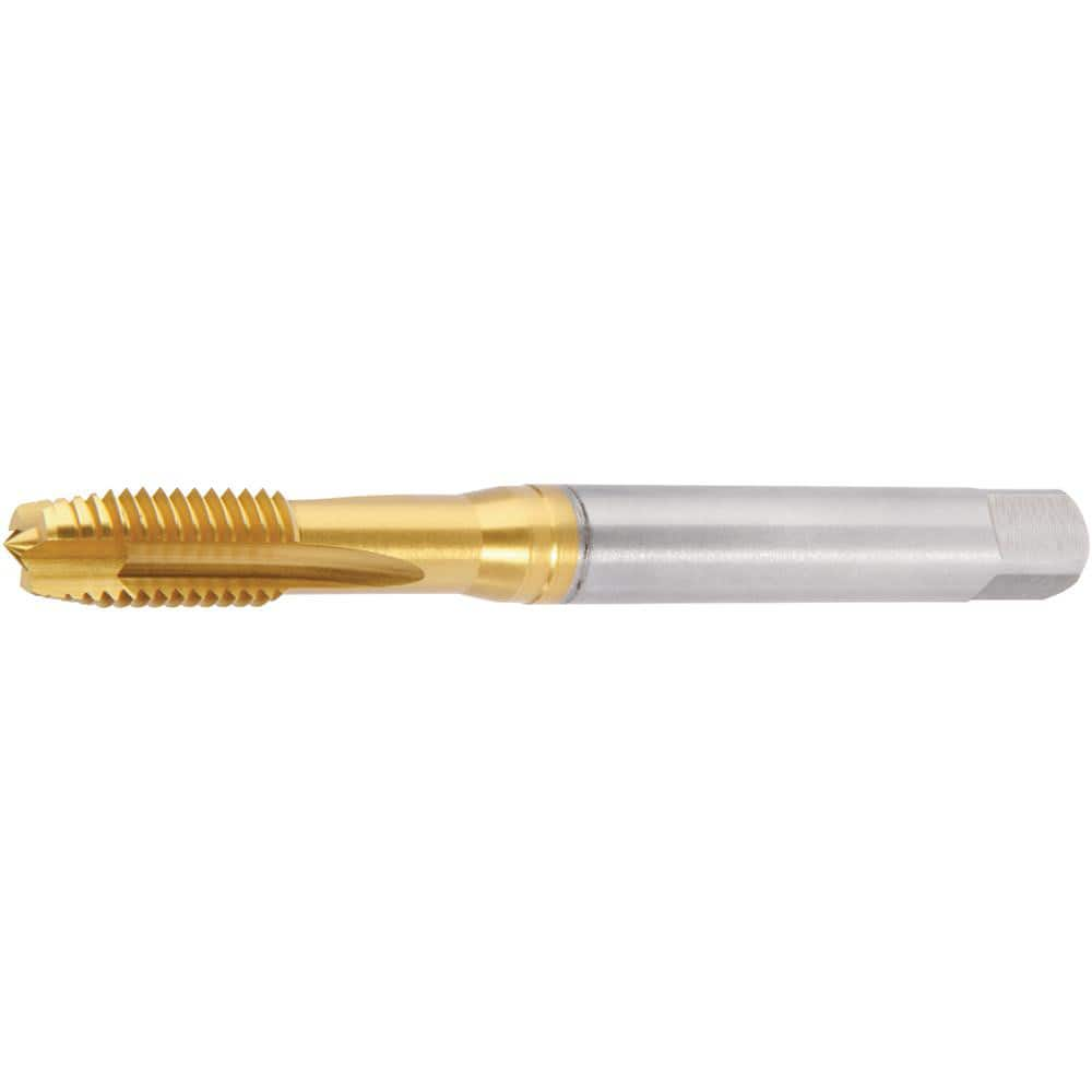 Spiral Point Tap: M3x0.5 Metric, 2 Flutes, Plug Chamfer, 6HX Class of Fit, High-Speed Steel-E-PM, TiN Coated MPN:4153679