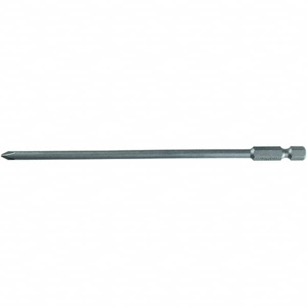 Power Screwdriver Bit: #2 Phillips, #2 Speciality Point Size, 1/4