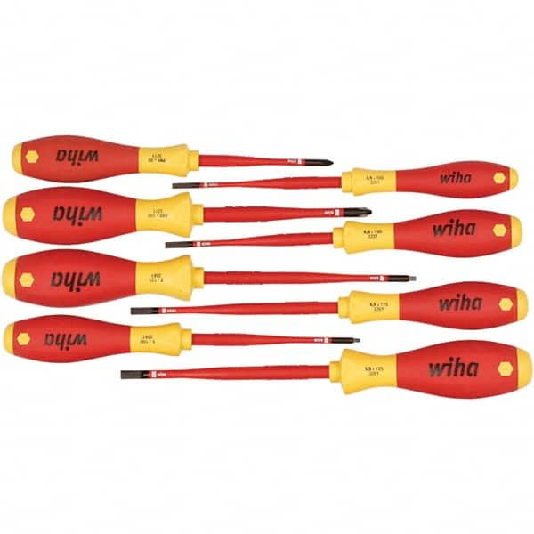 Screwdriver Set: 8 Pc, Phillips, Slotted & Square MPN:32197