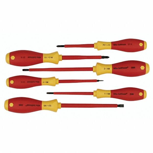 Screwdriver Set: 6 Pc, Phillips, Slotted & Square MPN:35891