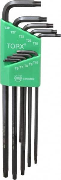 Torx Key Set: 10 Pc, L-Handle, T6 to T30 MPN:37192