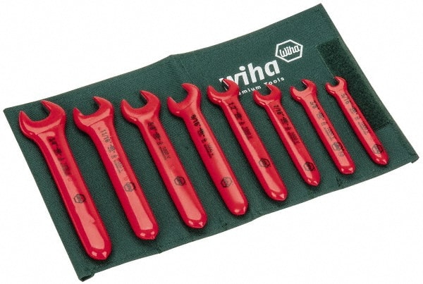 Open End Wrench Set: 8 Pc, 1/2