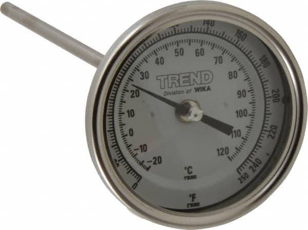 Bimetal Dial Thermometer: 0 to 250 ° MPN:30090A006G4