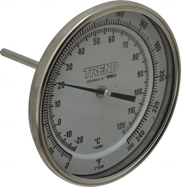 Bimetal Dial Thermometer: 0 to 250 ° MPN:50040A006G4